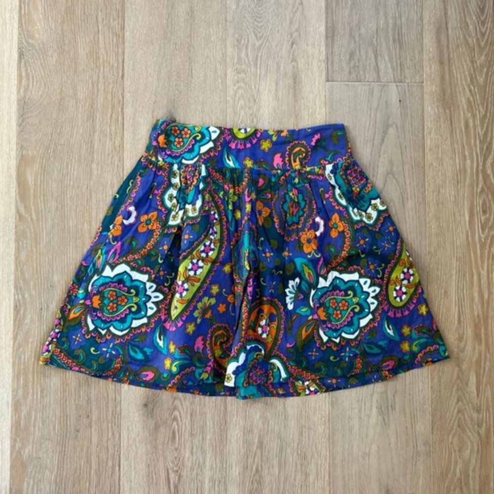 Mimi Chica Paisley Purple Print Skirt Womens Size Small Y2K